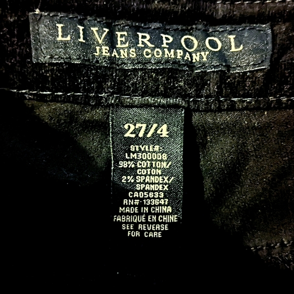 Liverpool Los Angeles Black, Straight Leg Cords. Like-new. Size 27 / 4. HP! - Picture 9 of 13